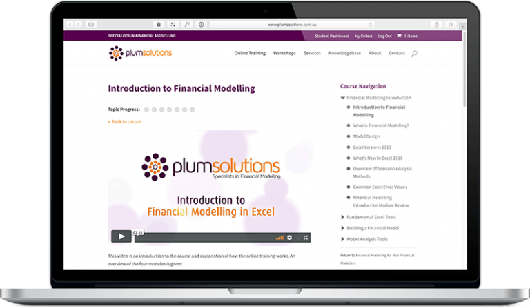 Online Training in Financial Modelling - Plum Solutions